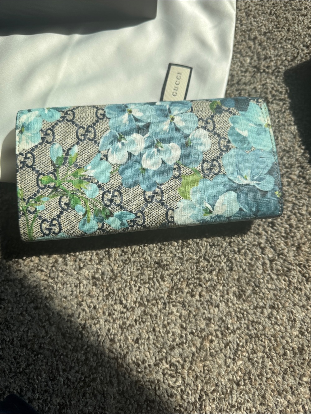 Gucci GG Bloom Continental Wallet in Blue and Green - Picture 2 of 5